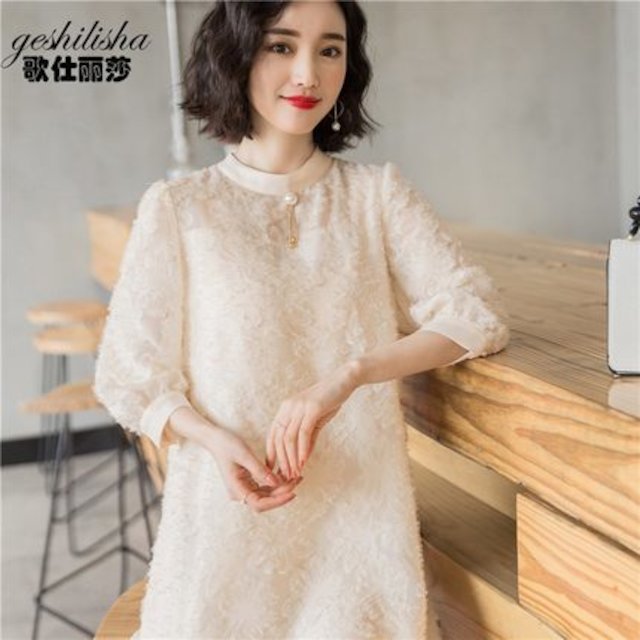 [해외]W1358C7 시폰 드레스 여성 2018 봄 새로운 한국어 대형 여성 느슨한 칼라 긴 셔츠 셔츠 셔츠