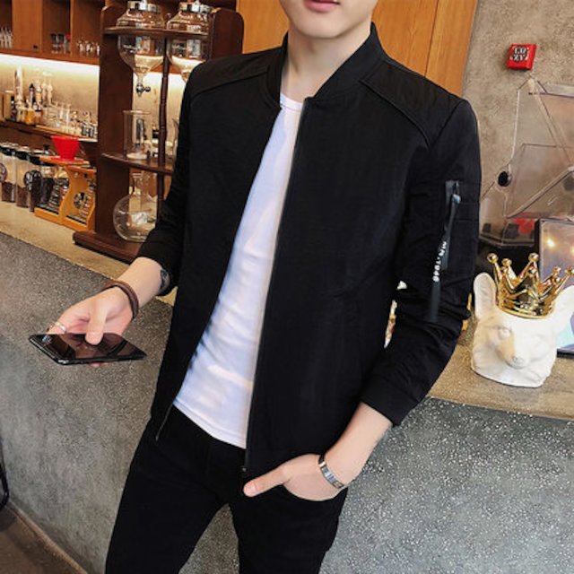 [해외]W1438CA 재킷 남성 봄 가을 2018 봄 한국 트렌드 슬림 야생 잘 생긴 성격 봄 프린트 재킷 남자