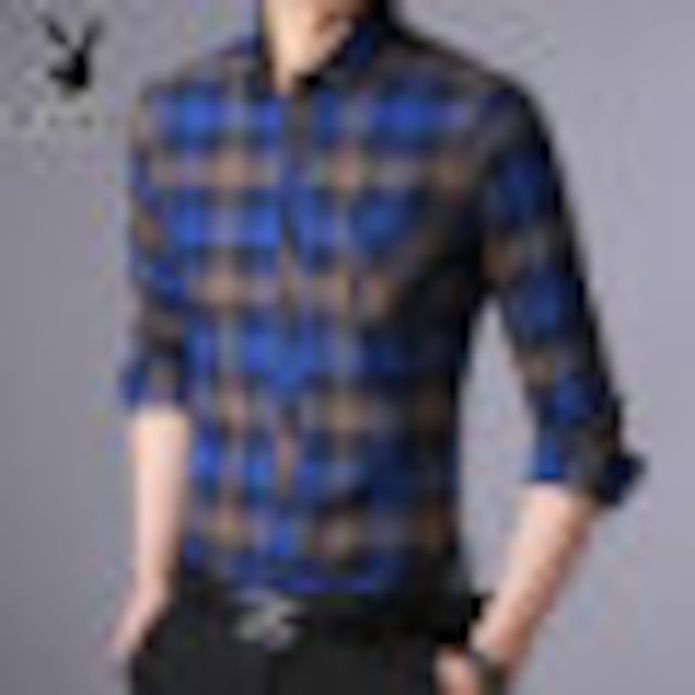[해외]W143C02 바람둥이 남자 긴팔 셔츠 봄과 가을 새로운 청소년 셔츠 남자 패션 캐주얼 슬림 격자 무늬 셔츠