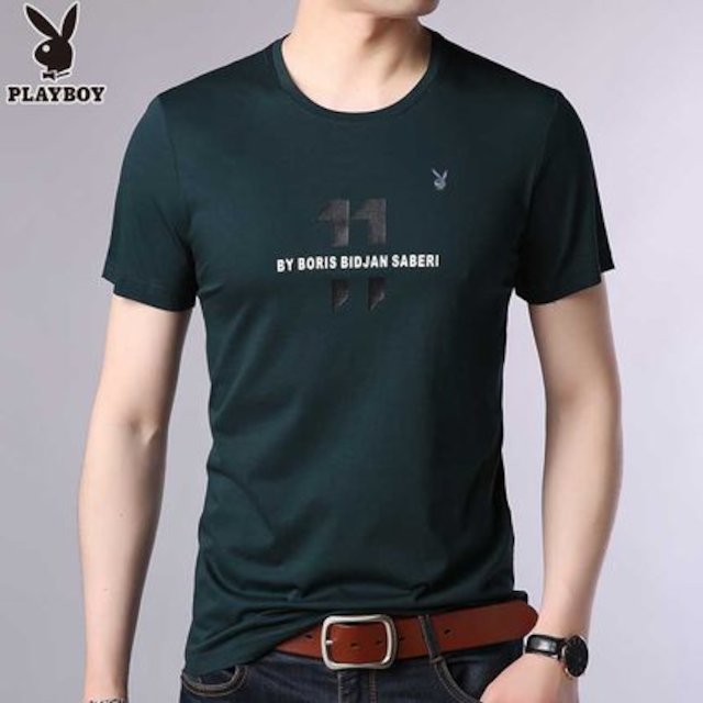 [해외]W143C91 바람둥이 여름 남성 짧은 소매 티셔츠 패션 인쇄 라운드 목 슬림 셔츠 젊은 남성 면화 티셔츠