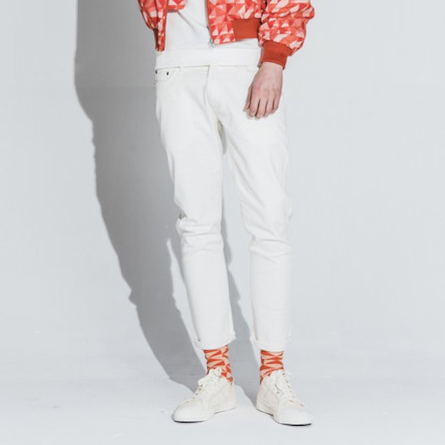 [해외]W143F08 흰색 슬림 남성 트렌드 청바지 AK 남성 봄 가을 새로운 엘리트 시리즈