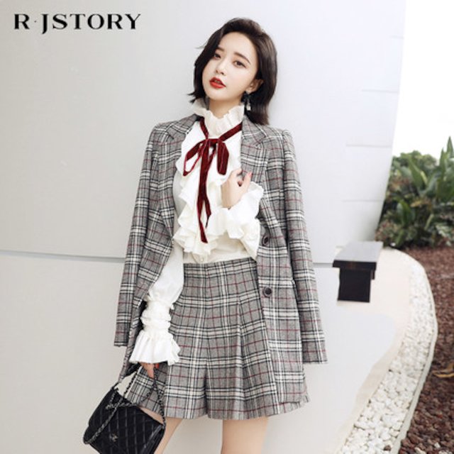 [해외]W14503A 작은 향기로운 스타일의 정장 바지 정장 외국 패션 달콤한 두 조각의 조류의 2018 봄 새로운 여성 한국어 버전
