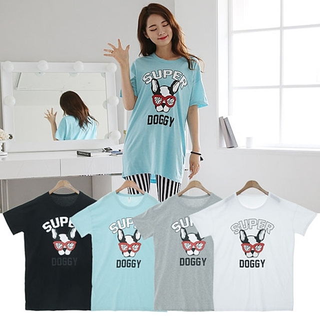 ::  나눔이 있는 쇼핑몰 85pro :: 도기 프린팅 박스롱티셔츠 SD-5557